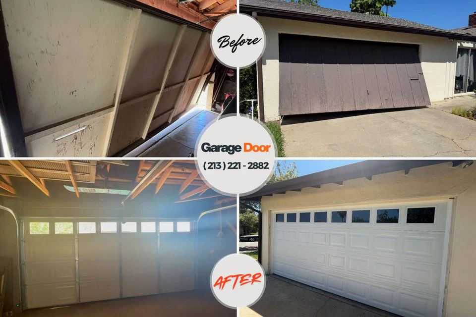 Before and after: garage door repair Mount Vernon, IN